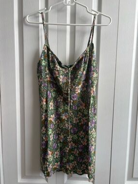 Sky to Moon Green Floral Slip Dress Size L
